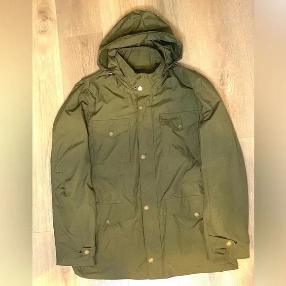 Brooks‎ Brothers Men's Hooded Field Jacket Parka Green Water Repellent Size L